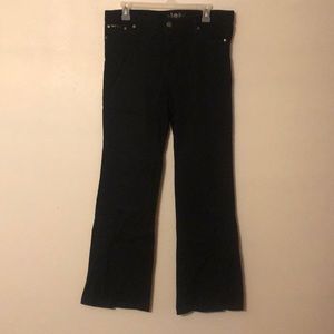 LEI black cotton boot cut pants. No back pockets
